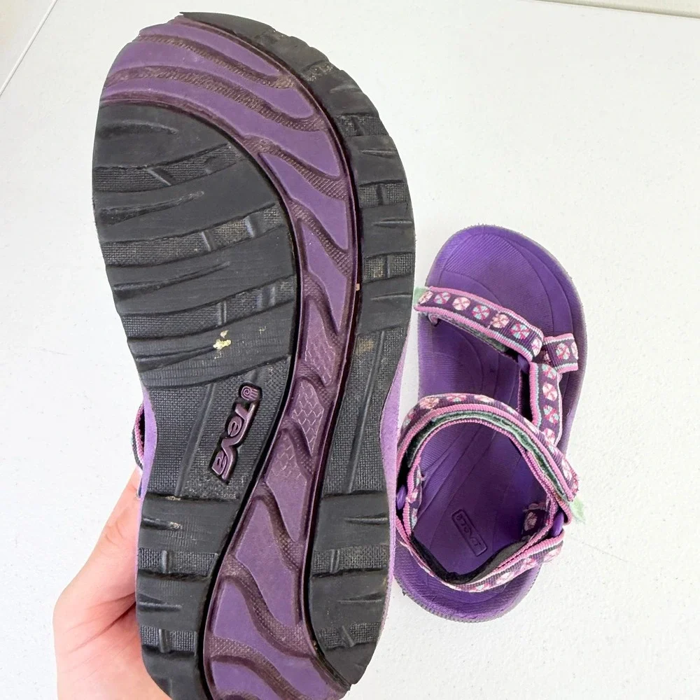TEVA youth girl's purple Hurricane Velcro outdoor adventure sandals shoes 13